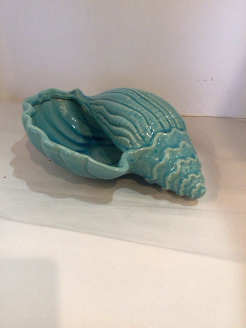 Blue Ceramic Shell Bowl
