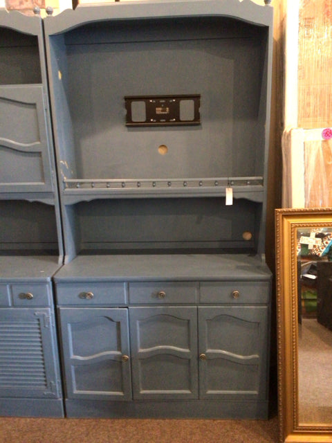 Ethan Allen Traditional Wood AS IS 2 Piece Blue Chest/Dresser