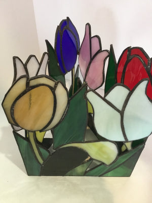 Multi Glass Tulip Stained Glass