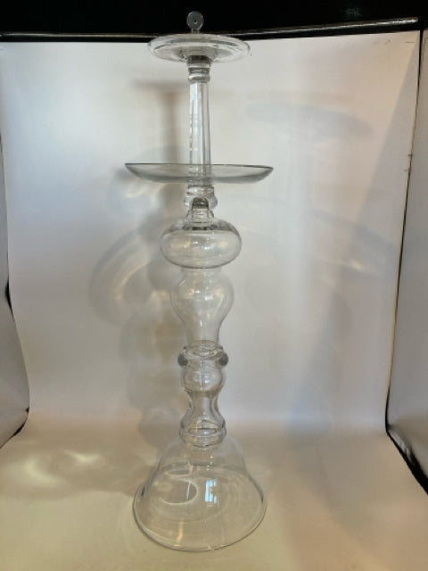 Clear Glass Candle Holder