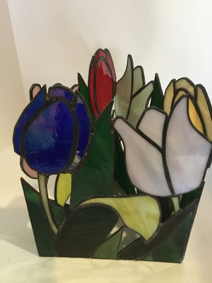 Multi Glass Tulip Stained Glass