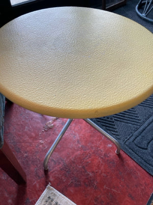 Vintage Metal Round Yellow Table