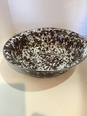 Golden Rabbit Brown/White Enamelware Bowl