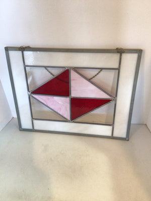 Hanging Pink/Red Stained Glass Stained Glass