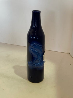 Blue Ceramic Dolphin Vase