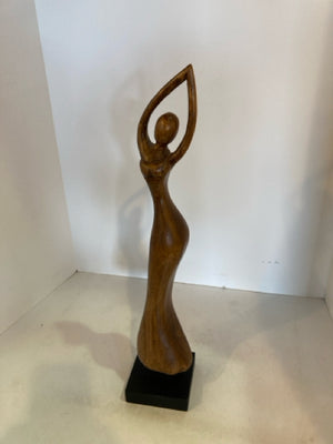 Modern Brown Wood Woman Figurine