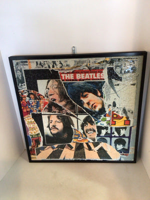Beatles Multi-Color Puzzle Piece Framed Art