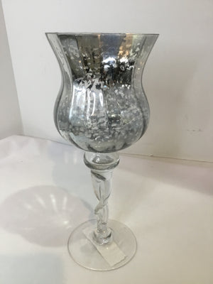 Silver Mercury Glass Candle Holder