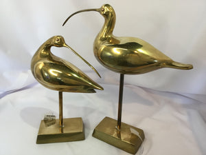 Mid Century Brass Pair Birds Figurine