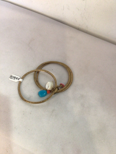 Metal Gold Set of 3 Bracelet