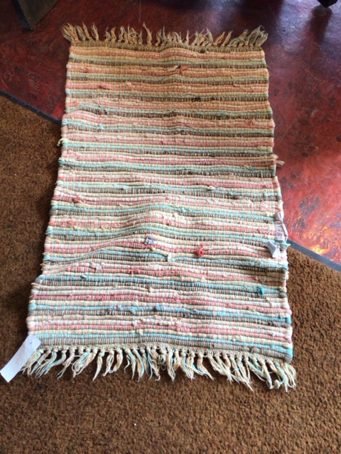 Rag Cotton Striped Multi-Color Rug