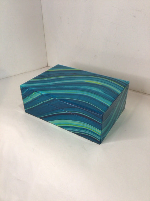 Blue/Green Acrylic Swirl Jewelry Box