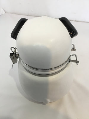 White/Black Ceramic Dog Jar