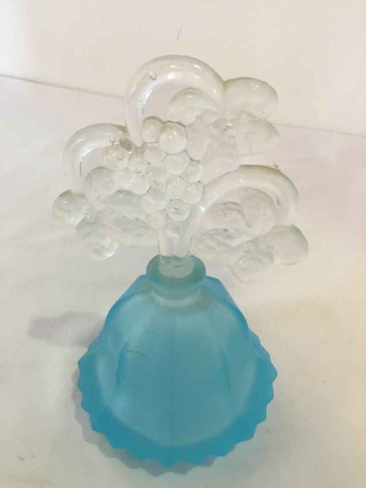Blue Frosted Glass Perfume Bottle