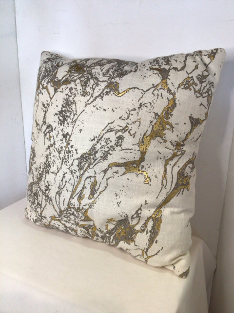 Cream/Gold Linen Pillow