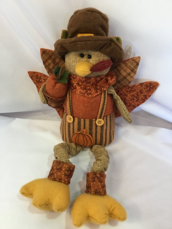 Fall Orange Fabric Scarecrow Holiday Item