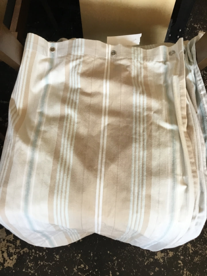 Sonoma Tan/Blue Stripe Shower Curtain