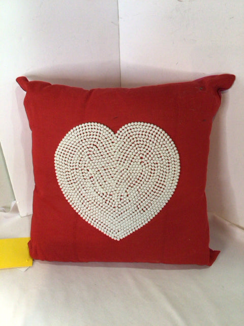Pillow Red Velvet Valentines Beaded Holiday Item