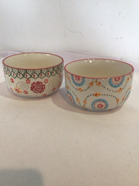 Signature Pair White/Multi Bowl Set