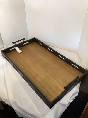 Brown/Black Wood Handled Tray