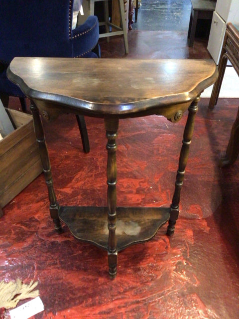 Console Wood 3 Leg Brown Table