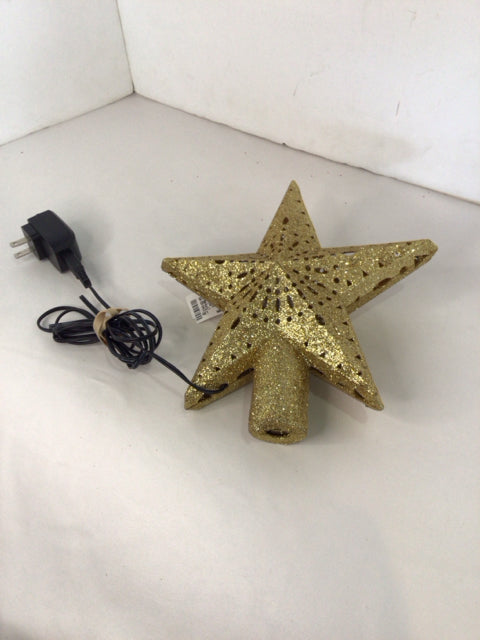 Tree Topper Gold Glitter Star Holiday Item