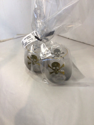 Halloween Clear/Gold Plastic Glasses Skull Holiday Item