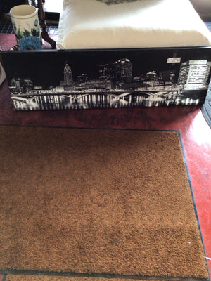 Black/White City Scape Stretch Canvas Art