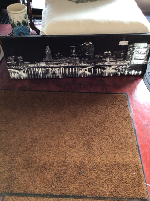 Black/White City Scape Stretch Canvas Art