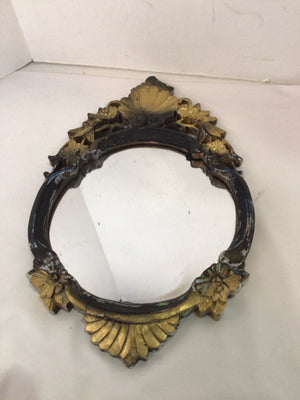 Vintage Black/Gold Resin Wall Mirror