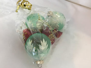 Ornament Red/Green Glass Holiday Item