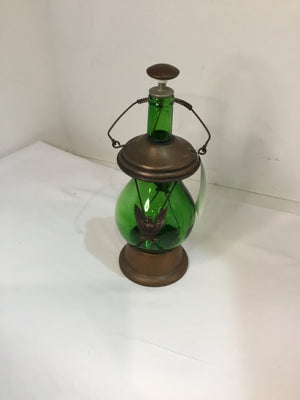 Vintage Green Glass Eagle Lantern