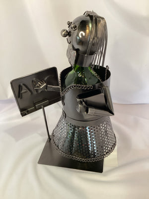 Gray Metal Girl Wine Holder