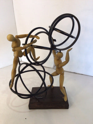 Metal Sphere People Sculpture