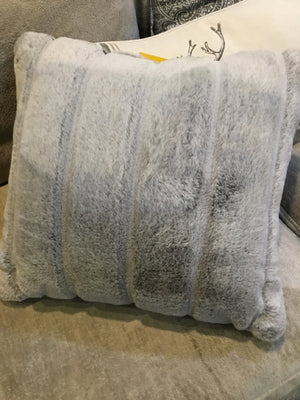 Gray Faux Fur Pillow
