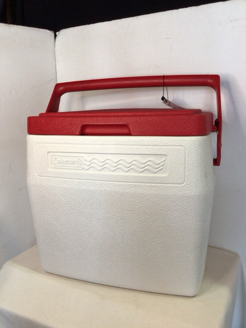 Coleman Red/White Plastic Cooler
