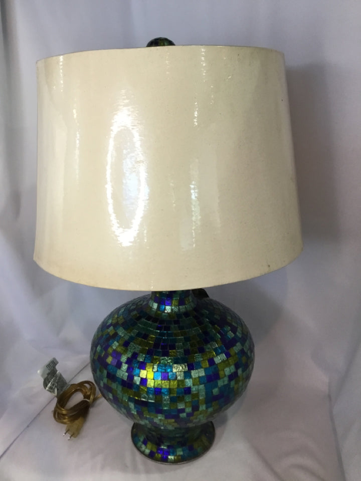 PIER 1 Blue/Green Mosaic Lamp