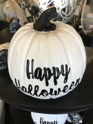 Halloween White Resin Pumpkin Holiday Item