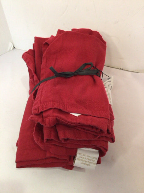 Set of 12 Red Cotton Napkins