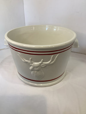 Threshold Christmas White/Red Stoneware Reindeer Plant Holiday Item
