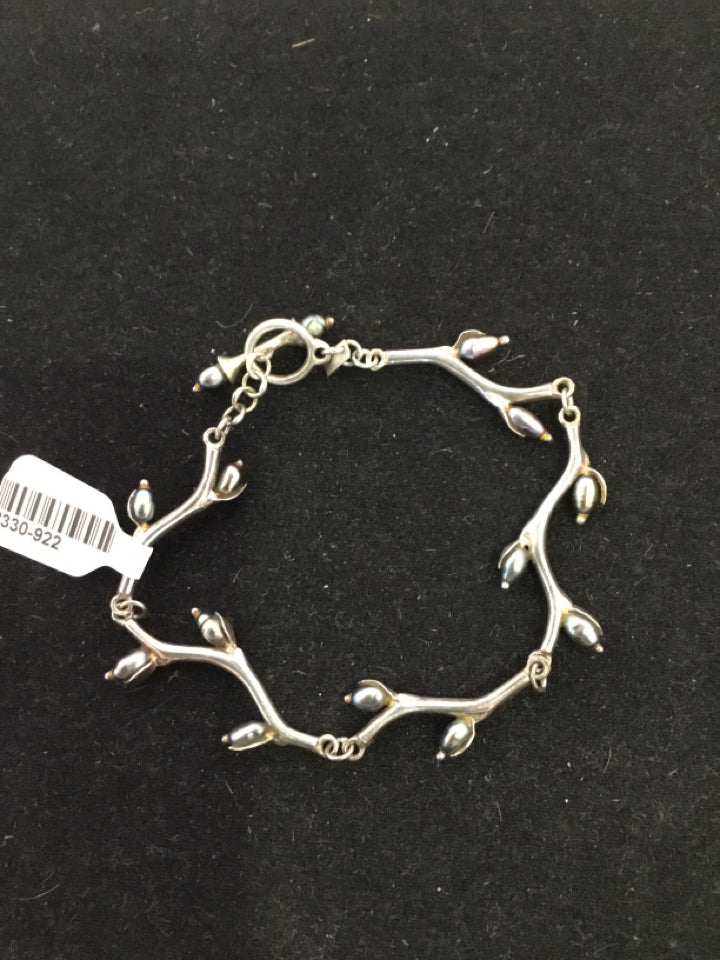 Silver/Blue Branches Bracelet