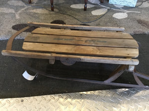 Vintage Brown Wood/Metal Sled