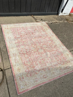 Polyester Pink/Cream Rug