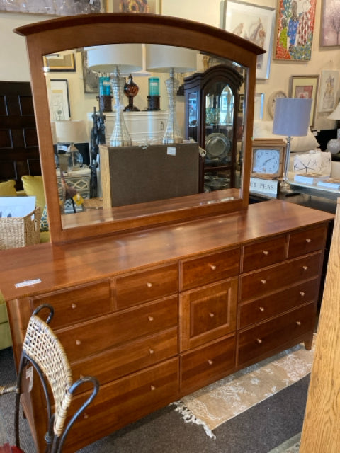 Wood W/Mirror Brown Dresser/Chest