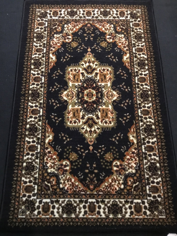 Polyester Black/Brown Rug