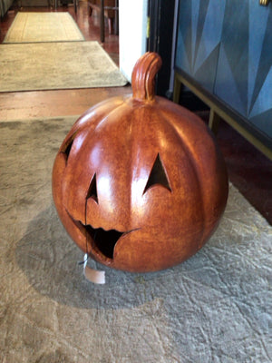 Halloween Orange Ceramic Jack o'Lantern Holiday Item