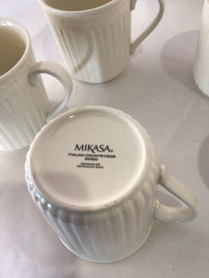 Mikasa Set of 6 White Ceramic Coffee Mug Set