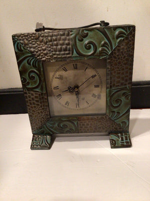 Green Metal Clock