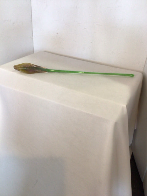 HandBlown Green/Purple Glass Flower Figurine