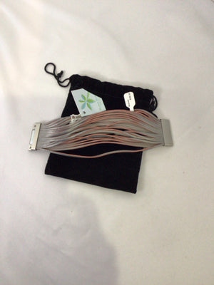Meghan Browne Leather Red/Gray Wrap Bracelet